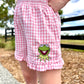 Embroidered Kermit Gingham Shorts