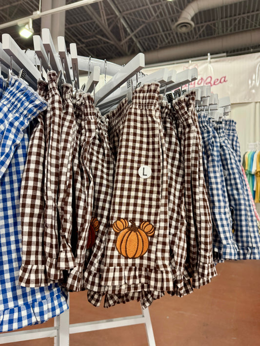Pumpkin Gingham Shorts