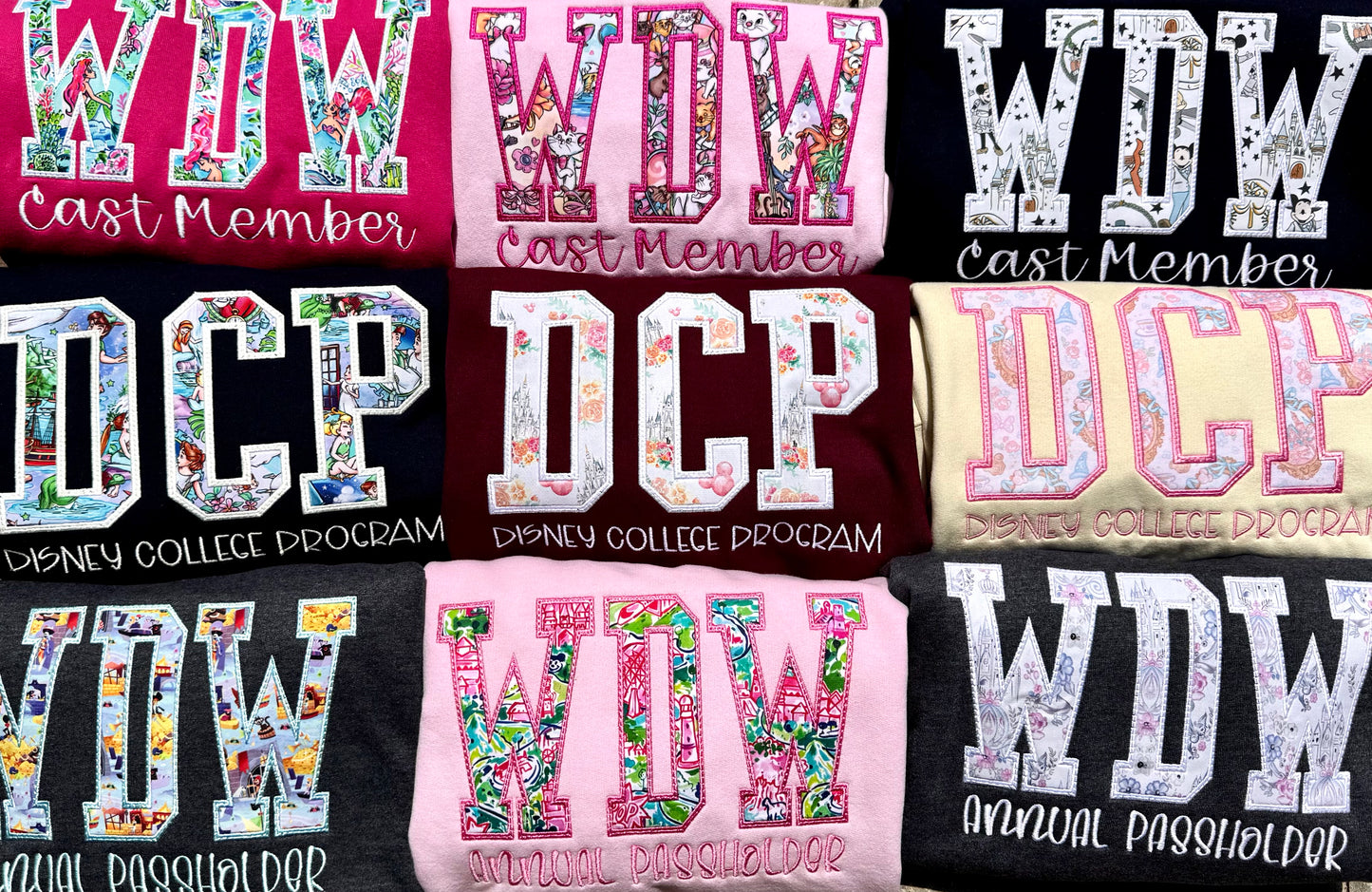 Theme Park Appliqué Sweatshirts