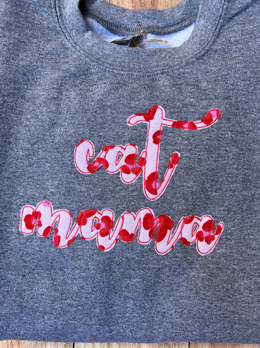 Cat Mama Sweatshirt Pink/Gray