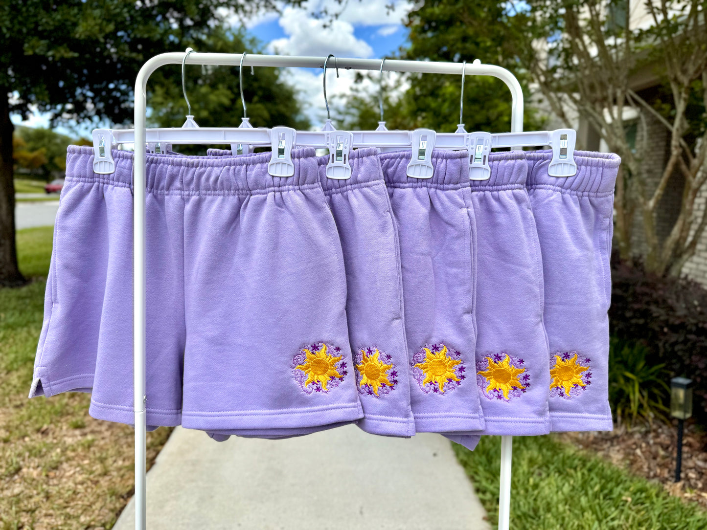 Embroidered Tangled Fleece Shorts