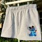 Embroidered Stitch Fleece Shorts